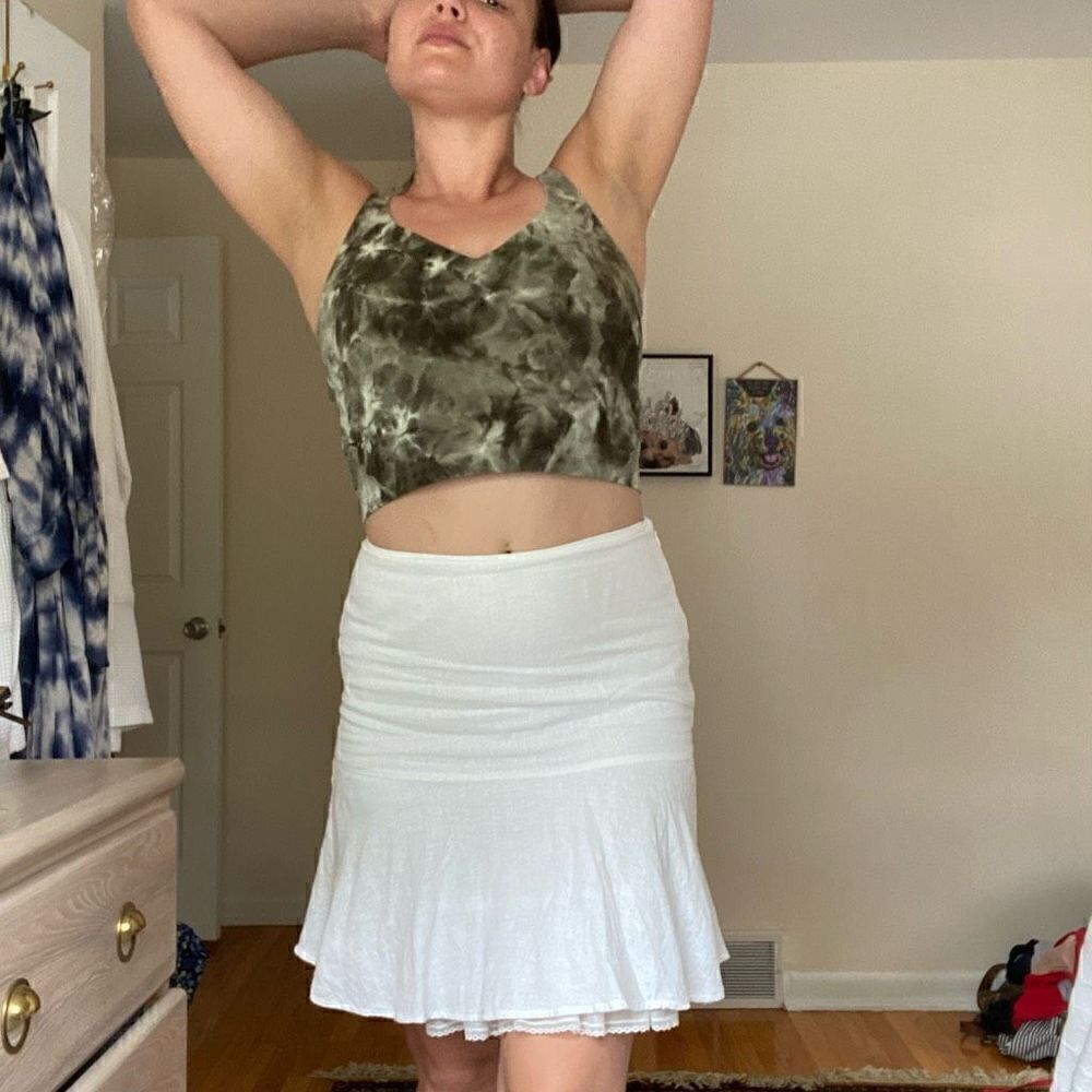 White Linen Ruffle tennis Skirt Y2K - Picture 11 of 11